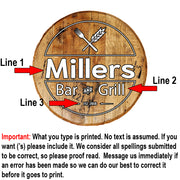 Craft Bar Signs | Bar & Grill Personalized Bar Sign - Personalization Guide